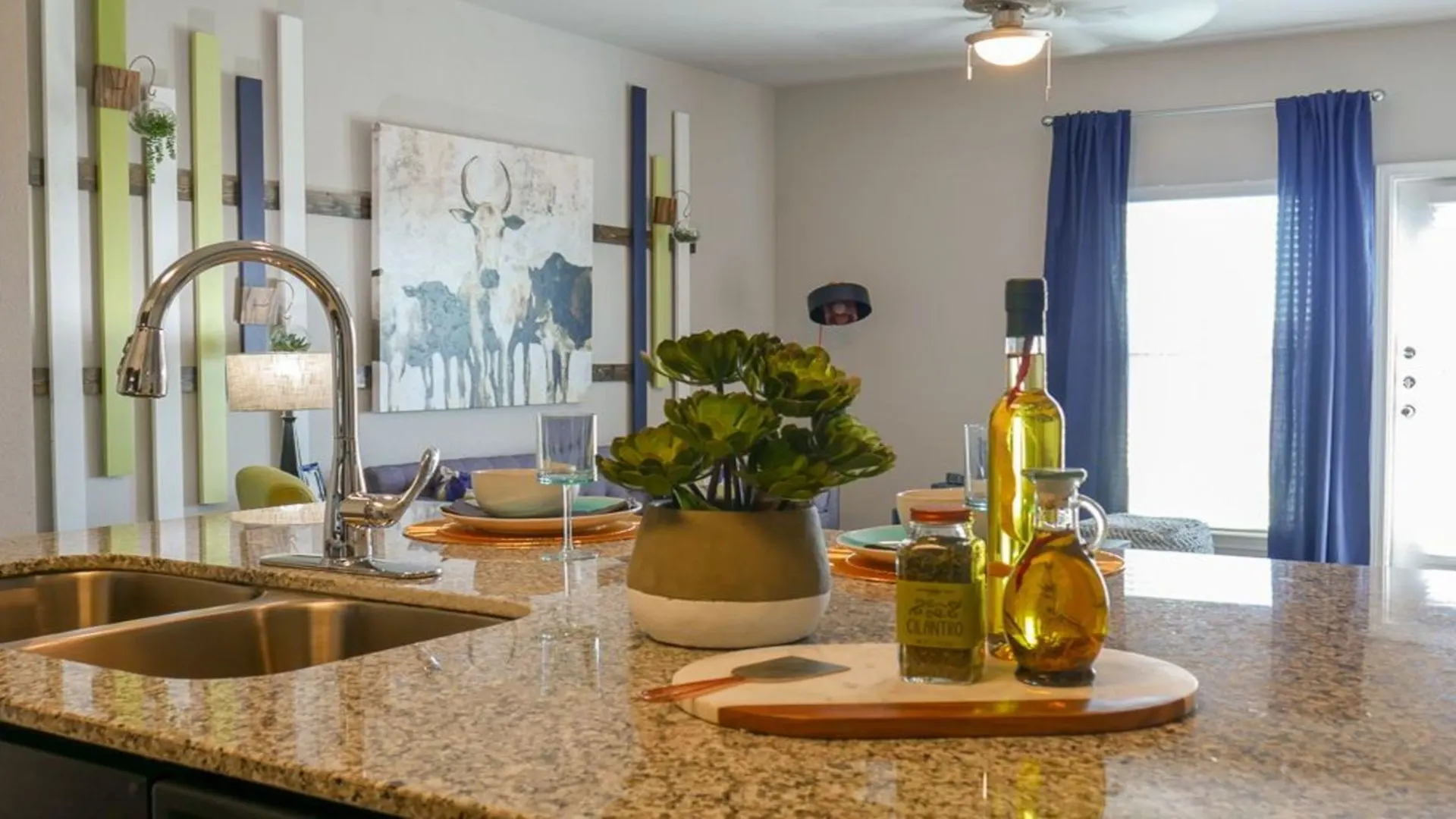 kitchen with granite countertops and stainless steel appliances at The Biltmore at  Park